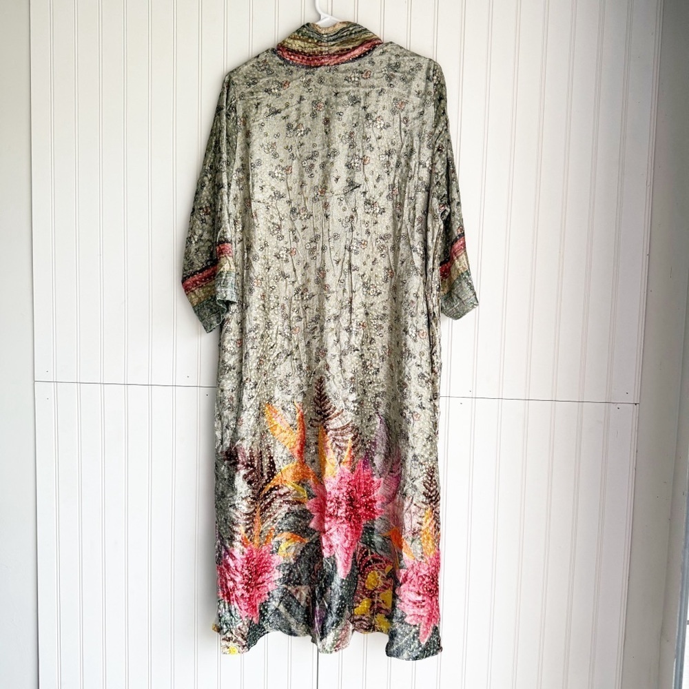 Anthropologie Bl-nk One Size Floral Tinopi Burnout Velvet Duster Kimono NEW! - Picture 7 of 10